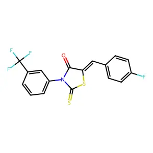 (5Z)-5-(4-fluorobenzylidene)-2-thioxo-3-[3-(trifluoromethyl)phenyl]-1,3-thiazolidin-4-one structure