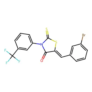 (5Z)-5-(3-bromobenzylidene)-2-thioxo-3-[3-(trifluoromethyl)phenyl]-1,3-thiazolidin-4-one structure