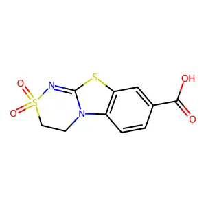 3,4-dihydro[1,2,4]thiadiazino[3,4-b][1,3]benzothiazole-8-carboxylic acid 2,2-dioxide structure