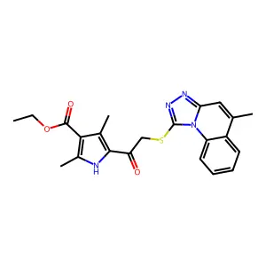 ethyl 2,4-dimethyl-5-{[(5-methyl[1,2,4]triazolo[4,3-a]quinolin-1-yl)sulfanyl]acetyl}-1H-pyrrole-3-carboxylate structure