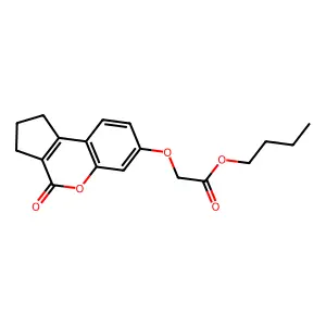 Butyl [(4-oxo-1,2,3,4-tetrahydrocyclopenta[c]chromen-7-yl)oxy]acetate structure
