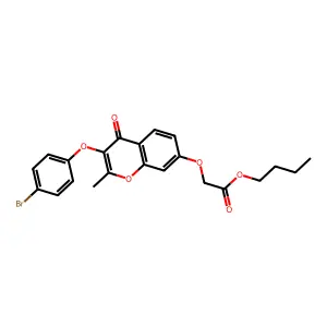 butyl {[3-(4-bromophenoxy)-2-methyl-4-oxo-4H-chromen-7-yl]oxy}acetate structure