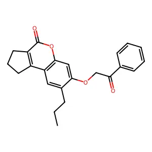 7-(2-oxo-2-phenylethoxy)-8-propyl-2,3-dihydrocyclopenta[c]chromen-4(1H)-one structure