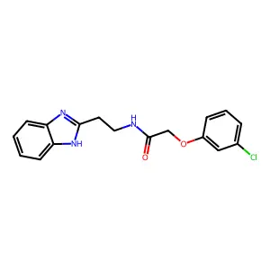 N-[2-(1H-benzimidazol-2-yl)ethyl]-2-(3-chlorophenoxy)acetamide structure