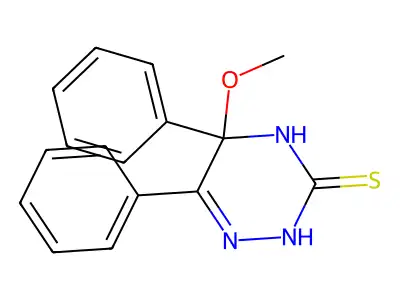 5-methoxy-5,6-diphenyl-4,5-dihydro-2H-(1,2,4)triazine-3-thione structure