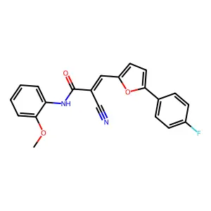 (2E)-2-cyano-3-[5-(4-fluorophenyl)furan-2-yl]-N-(2-methoxyphenyl)prop-2-enamide structure