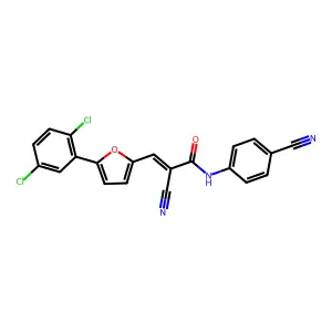 (E)-2-cyano-N-(4-cyanophenyl)-3-(5-(2,5-dichlorophenyl)furan-2-yl)acrylamide structure