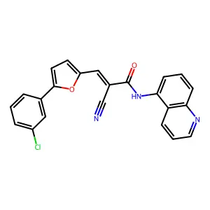 (E)-3-[5-(3-chlorophenyl)furan-2-yl]-2-cyano-N-quinolin-5-ylprop-2-enamide structure