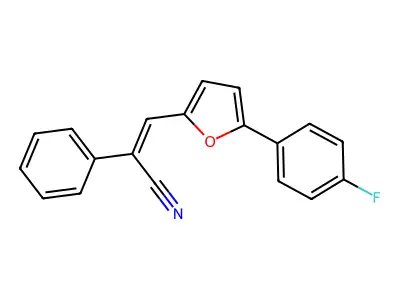 (Z)-3-(5-(4-fluorophenyl)furan-2-yl)-2-phenylacrylonitrile structure