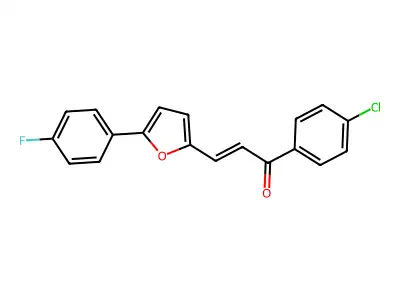 (E)-1-(4-chlorophenyl)-3-[5-(4-fluorophenyl)furan-2-yl]prop-2-en-1-one structure