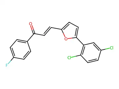 (E)-3-[5-(2,5-dichlorophenyl)furan-2-yl]-1-(4-fluorophenyl)prop-2-en-1-one structure