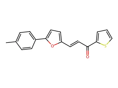 (E)-1-(thiophen-2-yl)-3-(5-(p-tolyl)furan-2-yl)prop-2-en-1-one structure