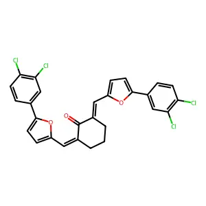 2,6-Bis((5-(3,4-dichlorophenyl)-2-furyl)methylene)cyclohexanone structure