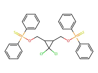 {[2,2-dichloro-3-({[diphenyl(sulfanylidene)-lambda5-phosphanyl]oxy}methyl)cyclopropyl]methoxy}diphenyl-lambda5-phosphanethione structure