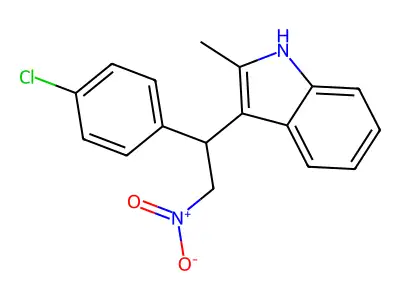 3-[1-(4-chlorophenyl)-2-nitroethyl]-2-methyl-1H-indole structure