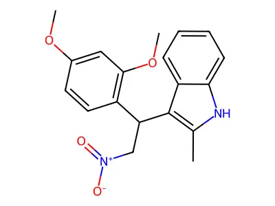 3-[1-(2,4-dimethoxyphenyl)-2-nitroethyl]-2-methyl-1H-indole structure