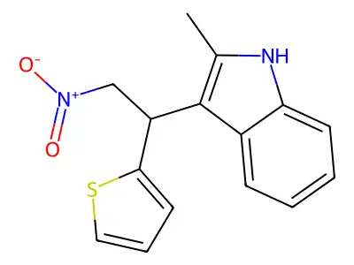 2-methyl-3-[2-nitro-1-(thiophen-2-yl)ethyl]-1H-indole structure