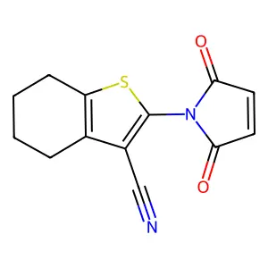 2-(2,5-dioxo-2,5-dihydro-1H-pyrrol-1-yl)-4,5,6,7-tetrahydro-1-benzothiophene-3-carbonitrile structure