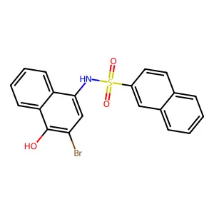 N-(3-bromo-4-hydroxynaphthalen-1-yl)naphthalene-2-sulfonamide structure