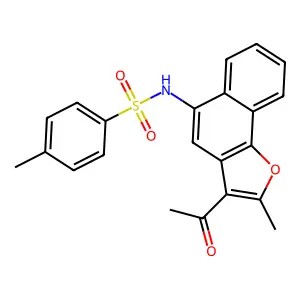 N-(3-acetyl-2-methylnaphtho[1,2-b]furan-5-yl)-4-methylbenzenesulfonamide structure