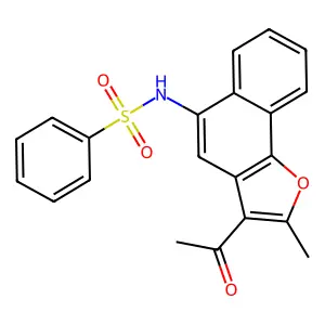 N-(3-acetyl-2-methylnaphtho[1,2-b]furan-5-yl)benzenesulfonamide structure