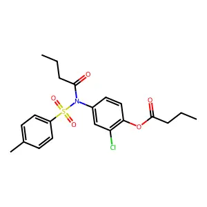 2-chloro-4-(N-tosylbutyramido)phenyl butyrate structure