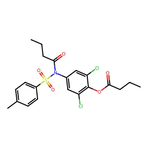 2,6-dichloro-4-(N-tosylbutyramido)phenyl butyrate structure