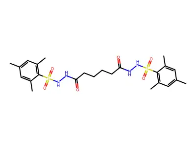 1-N',6-N'-bis[(2,4,6-trimethylphenyl)sulfonyl]hexanedihydrazide structure