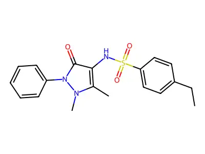 N-(1,5-dimethyl-3-oxo-2-phenyl-2,3-dihydro-1H-pyrazol-4-yl)-4-ethylbenzenesulfonamide structure