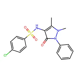4-(((4-Chlorophenyl)sulfonyl)amino)-2,3-dimethyl-1-phenyl-3-pyrazolin-5-one structure