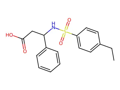 3-[(4-Ethylphenyl)sulfonylamino]-3-phenylpropanoic acid structure