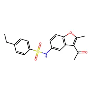 N-(3-acetyl-2-methyl-1-benzofuran-5-yl)-4-ethylbenzenesulfonamide structure