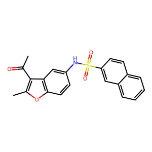 N-(3-acetyl-2-methyl-1-benzofuran-5-yl)naphthalene-2-sulfonamide structure