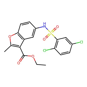Ethyl 5-[(2,5-dichlorophenyl)sulfonylamino]-2-methyl-1-benzofuran-3-carboxylate structure