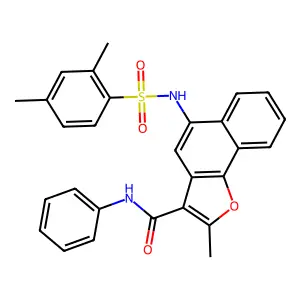5-(2,4-Dimethyl-benzenesulfonylamino)-2-methyl-naphtho[1,2-b]furan-3-carboxylic structure