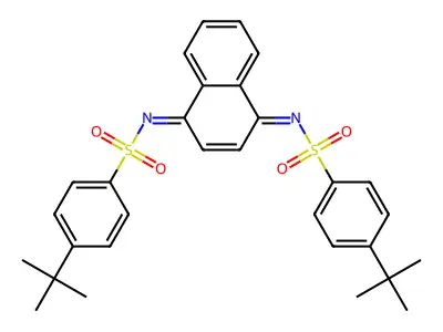 N,N'-(Naphthalene-1,4-diylidene)bis(4-tert-butylbenzene-1-sulfonamide) structure