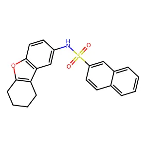 N-(6,7,8,9-tetrahydrodibenzofuran-2-yl)naphthalene-2-sulfonamide structure