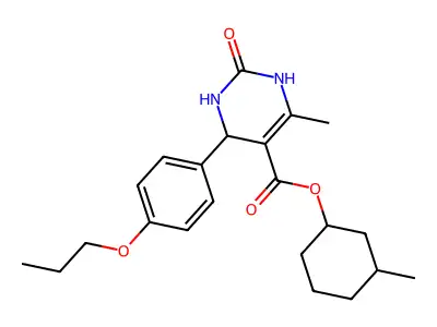 3-methylcyclohexyl 6-methyl-2-oxo-4-(4-propoxyphenyl)-1,2,3,4-tetrahydropyrimidine-5-carboxylate structure