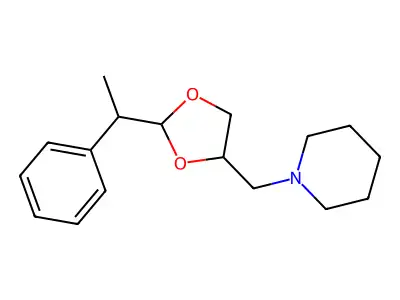 1-{[2-(1-Phenylethyl)-1,3-dioxolan-4-yl]methyl}piperidine structure