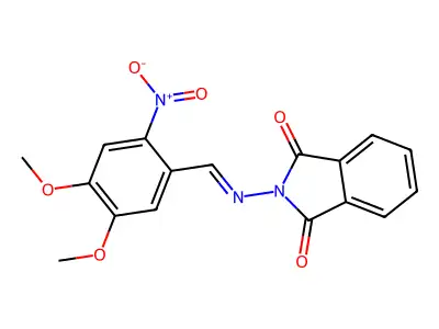 2-[(E)-(4,5-dimethoxy-2-nitrophenyl)methylideneamino]isoindole-1,3-dione structure