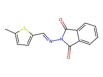 2-{[(5-methyl-2-thienyl)methylene]amino}-1H-isoindole-1,3(2H)-dione structure