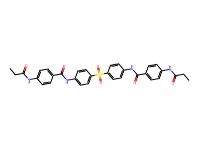 4-(propanoylamino)-N-[4-[4-[[4-(propanoylamino)benzoyl]amino]phenyl]sulfonylphenyl]benzamide structure
