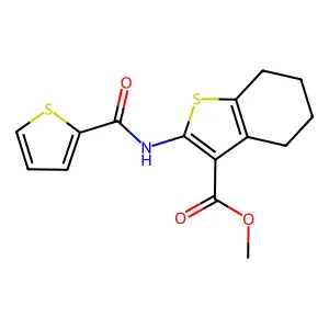 methyl 2-[(2-thienylcarbonyl)amino]-4,5,6,7-tetrahydro-1-benzothiophene-3-carboxylate structure