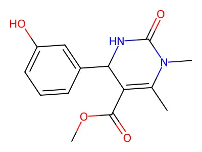 methyl 4-(3-hydroxyphenyl)-1,6-dimethyl-2-oxo-1,2,3,4-tetrahydropyrimidine-5-carboxylate structure