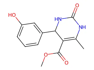 methyl 4-(3-hydroxyphenyl)-6-methyl-2-oxo-1,2,3,4-tetrahydropyrimidine-5-carboxylate structure