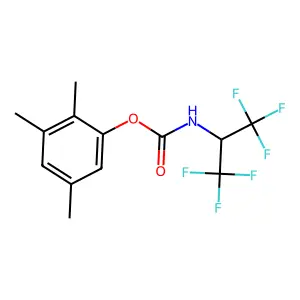 2,3,5-Trimethylphenyl (1,1,1,3,3,3-hexafluoropropan-2-yl)carbamate structure