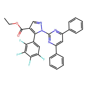 ethyl 1-(4,6-diphenyl-2-pyrimidinyl)-5-(2,3,4,5-tetrafluorophenyl)-1H-pyrazole-4-carboxylate structure
