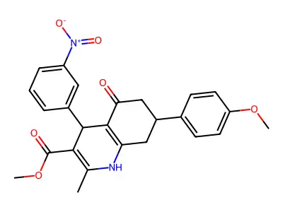 methyl 7-(4-methoxyphenyl)-2-methyl-4-(3-nitrophenyl)-5-oxo-1,4,5,6,7,8-hexahydroquinoline-3-carboxylate structure