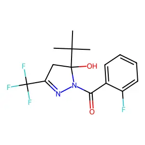 2-Pyrazolin-5-ol, 5-tert-butyl-1-(2-fluorobenzoyl)-3-trifluoromethyl- structure