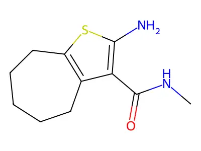 2-amino-N-methyl-5,6,7,8-tetrahydro-4H-cyclohepta[b]thiophene-3-carboxamide structure